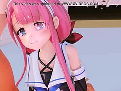 this 3d porn has intense pussy torture leading to creampie 😈