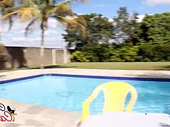 Pool boy fucks me sticky with cum