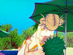 Himiko Toga, Mitsuki Bakugo, and Izuku Midoriya have intense sex in My Hero Academia hentai