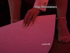 hotwife showing off high heels and stockings for the cuckold who has fetishes on her feet