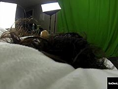 its cleo tongue fucks her horny girlfriend on webcam. is it a threesome?