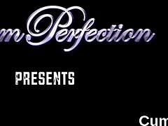 Look at this slutty centerfold swallowing all the cum