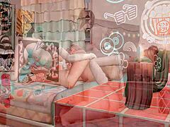 ¡Ey, la hermanastra futanari domina con anal duro y follada facial en sims hentai! 😈