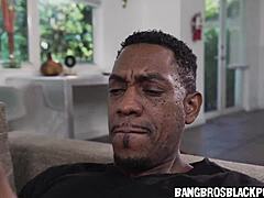 Black babe catches friend's bf masturbating