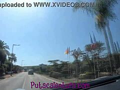 Hot german visitors engage in outdoor masturbation and blowjob with natural tits