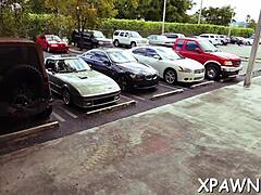 Fine honey, why not show off your ass and twat while sucking cock in this reality show?