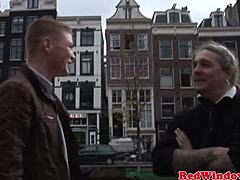 Busty blonde hooker gets facialized by tourist after messy blowjob and bent over action!