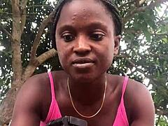 crazybitch enjoys unboxing packages in front of strangers in her sexy outfit