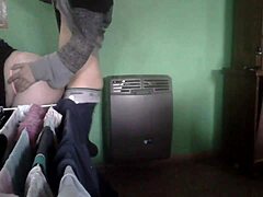 Fucking in the kitchen by the heater