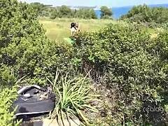 sasha rose and daniella margot in hot outdoor lesbian licking fingering...