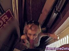 Teen Jizzed In Public Blowjob