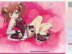 Kurusu Kanako has clothes ripped while stripping in Arkanoid gameplay hentai