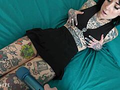 Tattooed babe's sleepover at stepsis'