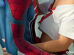 sia siberia in spider-man cosplay having homemade sex