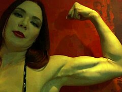 Redhead Kylee Nash's muscle homage