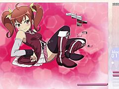 Kurusu Kanako has clothes ripped while stripping in Arkanoid gameplay hentai