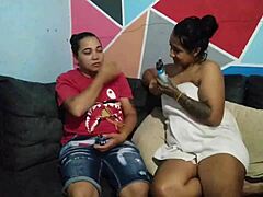 Latina Amateur Licks Big Ass During Homemade Lesbian Orgasm