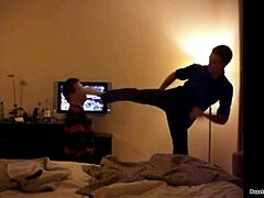 Gay foot kickboxing with feet 😎