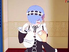 Rem from Re Zero gives boobjob and fucks in POV