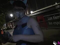 Busty Teen Meraki Gives Public Blowjobs In Street