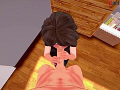 3D Aunt Cass blowjob action