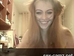 Teen blonde couple performs webcam sex with blowjob and fucking