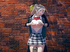 fun ai girl with big tits in 3d hentai massage