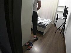 Cheating wife kitchen में best friend को fucks करती है, husband nearby homemade।