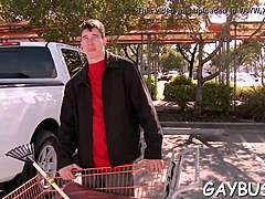 blindfolded chap tricked by homo hunk into blowjob