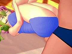 3D animated hentai with Mitsuri Kanroji, big ass, shaved pussy, and cum