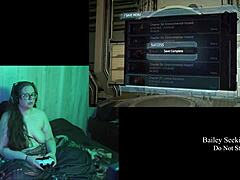 Playing Deadspace naked in part 6 with my big natural tits out