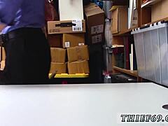 Office worker gets blown hard