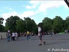 Parisian threesome near Eiffel Tower