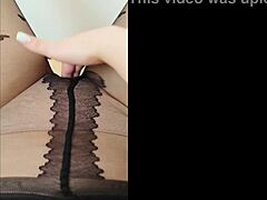 depravedminx reaches orgasm through pantyhose in public