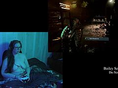 Playing Deadspace naked in part 6 with my big natural tits out
