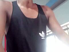 Two young guys at the gym eye this fat girl, then go home to fuck her shaved pussy hard 😏