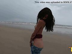 the teen manoella fernandes gets fucked by big cocks on the beach in mongagua