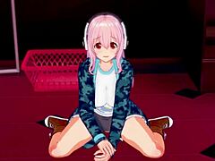 super sonico gets so horny modeling, her hentai side shows!