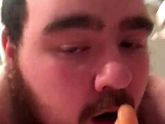 Young Gay Chub Rides Dildo!