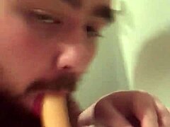 Young Gay Chub Rides Dildo!