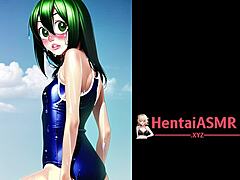 in this anime hentai, froggy sluts in bikinis masturbate around