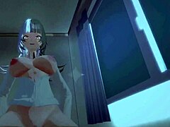 My goth girlfriend fucks me in cowgirl position at night