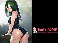 in this anime hentai, froggy sluts in bikinis masturbate around