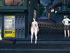 Shameless milf shows big tits and ass