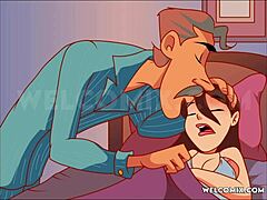 Cartoon hentai features naughty anime sex moments in comic style.