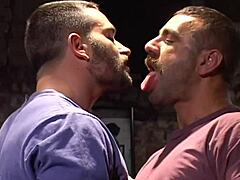 Gay Men Engage in Intense Spitting and Kissing Action