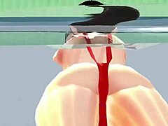 anime girl swam in micro bikini