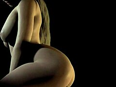 Beautiful plum girl rides dildo in the dark.