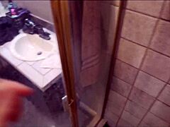 Steamy shower with European stepmom