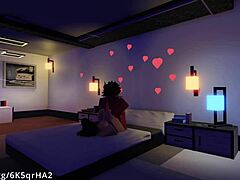 The demon fucks his hot fan in missionary, giving a creampie.